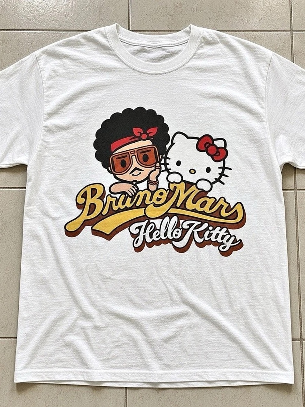 Bruno Mars Hello Kitty Logo Script T-Shirt